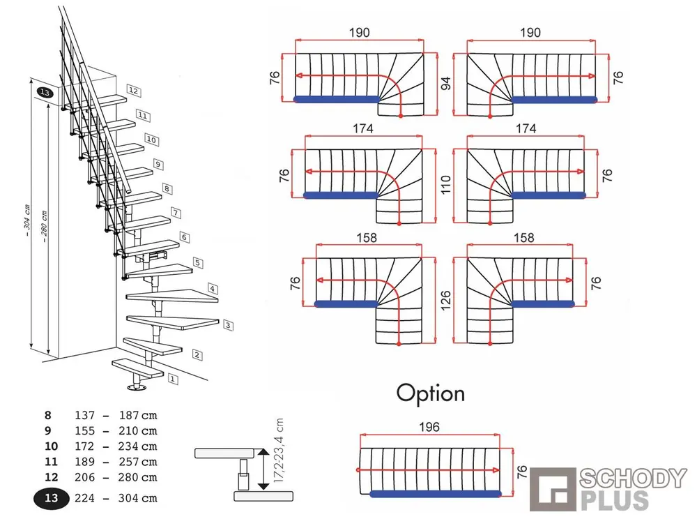Modulové schody STYLE WALNUT 1/4 lomené