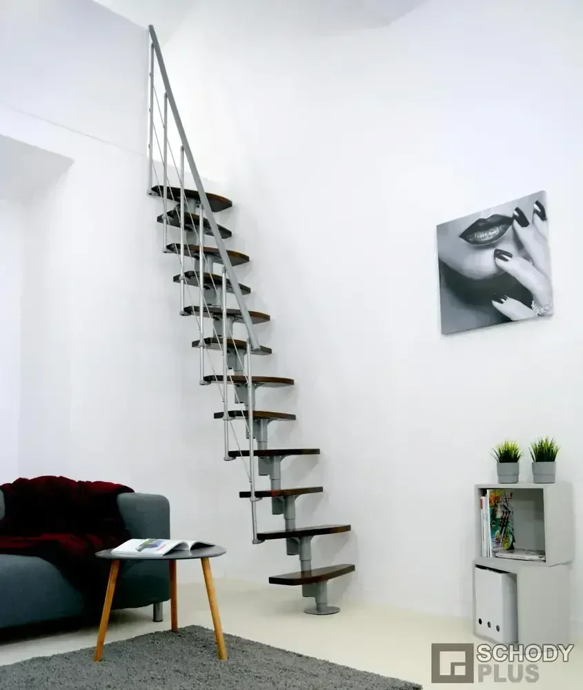 Mlynářské schody Nizza Grey Walnut