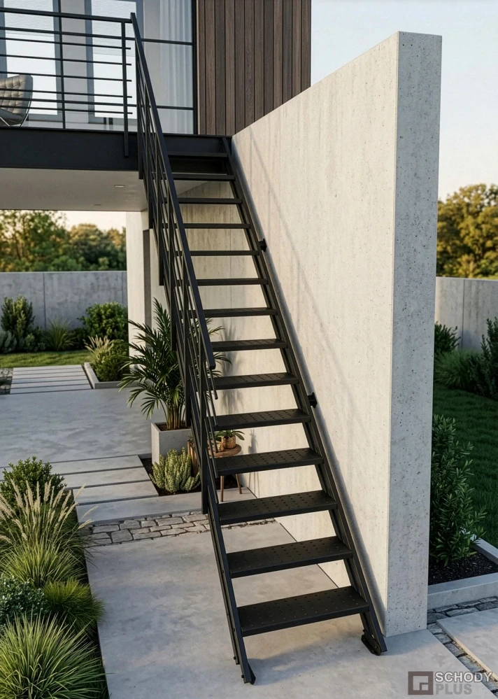 Flex Zink 12 black  - plechové venkovní schody