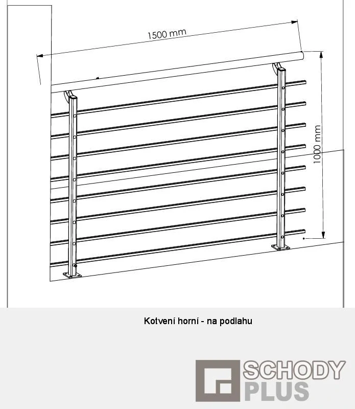 Zábradlí SECURA PRO 1,5m TOP